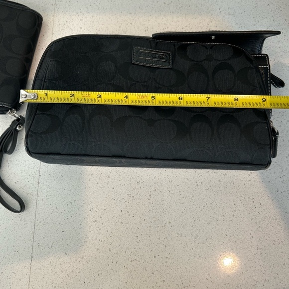 Coach Monogram Cosmetic Bag Wallet Bundle Black - Picture 9 of 11